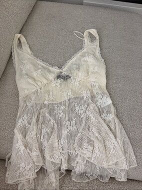 PacSun Ivory Lace Floral Sheer Chemise